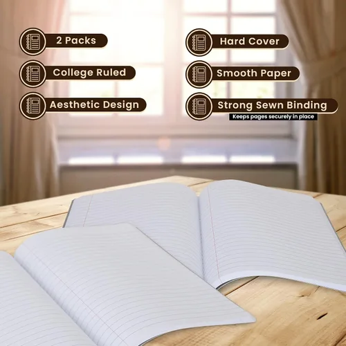 Miniatura 7 de Cuadernos de composición, diarios de escritura de papel con rayas anchas, libros de composición de cubierta de mármol, 100 hojas, cuadernos