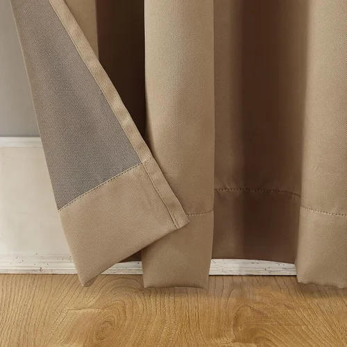 Miniatura 3 de Sun Zero Barrow - Cortina de eficiencia energética con bolsillo para barra, par de paneles Beige pardo