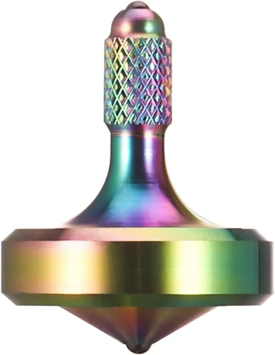 Miniatura 13 de Exquisita parte superior giratoria de metal, juguete para ansiedad de acero inoxidable muy bien mecanizado, equilibrio perfecto durante más de 9