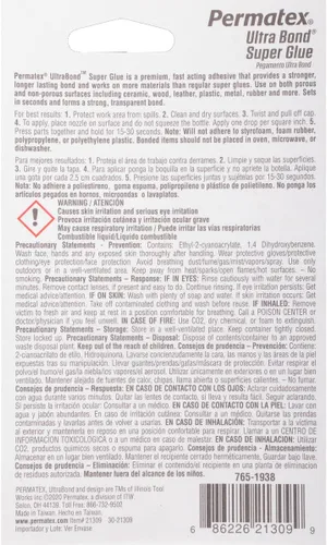 Miniatura 4 de Permatex 21309 Ultra Bond Super Pegamento, 0.18 oz