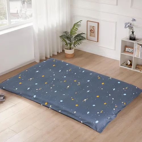 Miniatura 12 de Funda de colchón de futón de piso 100% algodón, suave, amigable con la piel, lavable, con cremallera, funda de colchón tatami, a prueba de polvo