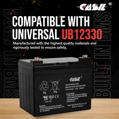 Miniatura 4 de Casil Batería de repuesto de 12 V 33 ah compatible con batería de tractor de césped Cub Cadet 320+ CCA, U1-35 para LT1040, LT1042, LT1045, LT1046