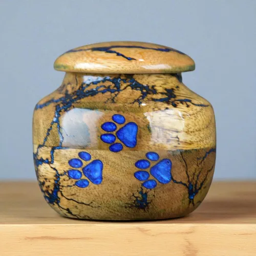 Miniatura 4 de Urna de cremación de madera para cenizas de mascotas, urna de recuerdo de resina para perros, caja decorativa para entierro y conmemoración