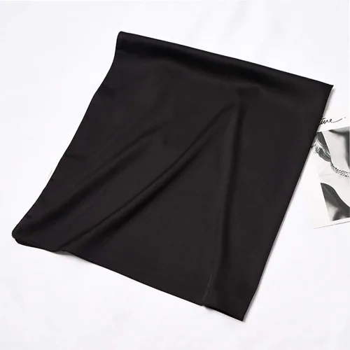 Miniatura 81 de Conjunto de bufanda de poliéster de gasa cuadrada de satén suave y grande para mujer, cuello de cabeza, multiuso, colores sólidos disponibles
