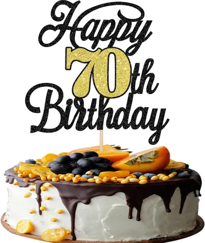 Miniatura 58 de Rsstarxi 1 paquete de decoración para tarta de cumpleaños 8 con purpurina negra de 8 años y fabulosos saludos a 8 años de edad, para celebrar el 8º