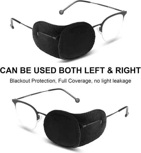 Miniatura 5 de YUXIANLB 4 parches para ojos para adultos y niños, parche para ojos derecho e izquierdo para anteojos, parche reutilizable para ojos perezosos