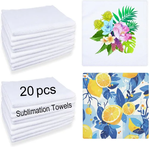 Miniatura 7 de GEKIXUTP 10 Piezas Toallas en Blanco de Sublimación, 16 x 24 Pulgadas Toallas de Microfibra de Sublimación para Cocina DIY, Toallas de Té en Blanco
