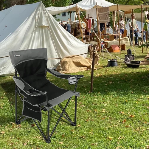 Miniatura 2 de Sillas de camping portátiles de gran tamaño, sillas plegables para exteriores con bolsillo y portavasos, bolsa de transporte para camping, portones