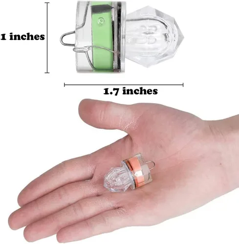 Miniatura 4 de Paquete de 10 luces LED de caída profunda de pesca, luces LED estroboscópicas intermitentes de colores, luz de pesca subacuática, atractantes Verde