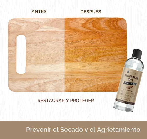 Miniatura 2 de Kate Naturals Aceite mineral para tabla de cortar madera, bloque de carnicero y cuchillo. Aceite mineral de grado alimenticio para tabla de cortar
