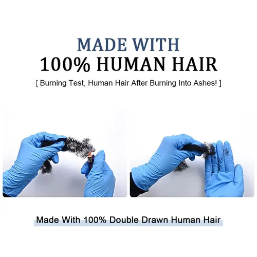 Miniatura 7 de HAPPY&CC Afro Kinkys - Extensiones de cabello humano a granel para extensiones de rastas de 10 pulgadas, 1.76 onzas, #4, color marrón degradado a