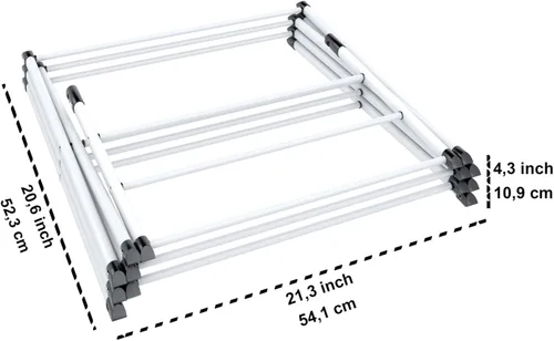 Miniatura 9 de Honey-Can-Do 3-Tier Folding Metal Clothes Drying Rack - Portable Accordion Laundry Drying Stand - 16 Ft Drying Capacity - Compact Space-Saving