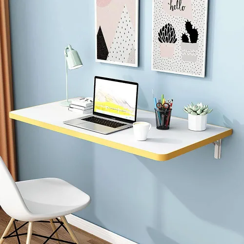 Miniatura 12 de Mesas plegables, banco de trabajo plegable para montar en la pared, mesa de madera montada en la pared, soporte resistente, mesa de pared estable
