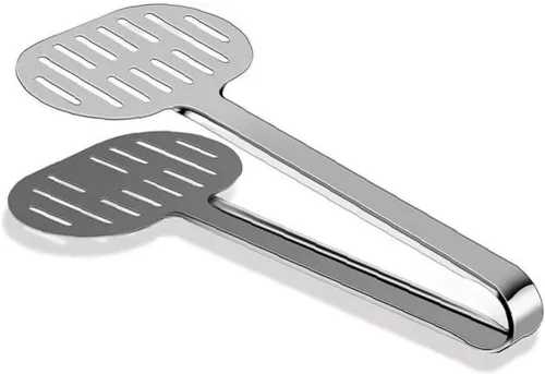 Miniatura 4 de Doble espátula de acero inoxidable Turner Pinzas Pan Hamburguesa Abrazadera Buffet Alicates 1pc