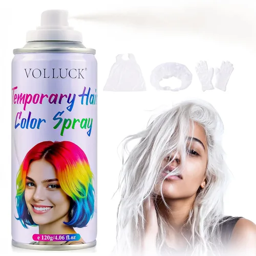 Miniatura 17 de Spray de color gris temporal para el cabello, color plateado, tinte para el cabello de 1 día para niños, mujeres y hombres, color de cera gris