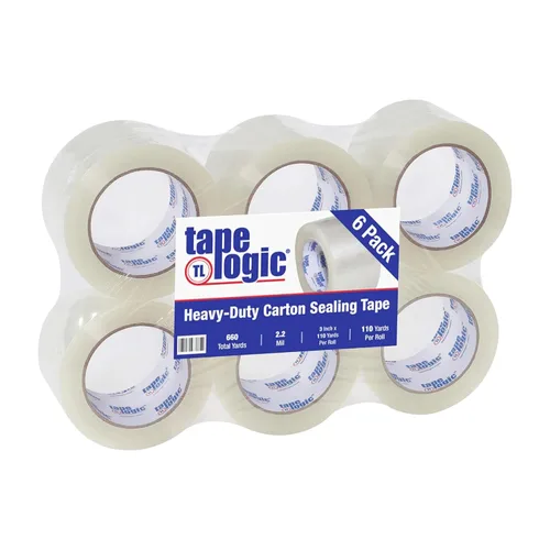 Tape Logic Cinta de embalaje (6 rollos), 3" x 110 yardas - Fuerte recarga de cinta de embalaje para envío, mudanza, cumplimiento de pedidos,