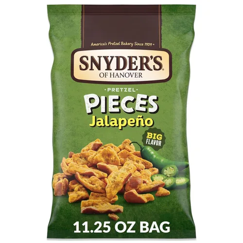 Snyder's of Hanover, Piezas de pretzel, jalapeño, bolsa de 11.25 onzas (paquete de 3)