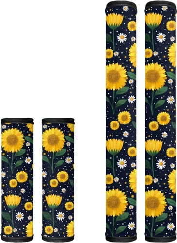 Miniatura 45 de Juego de 4 fundas protectoras de repuesto para manija de puerta de refrigerador con temática de té de la tarde para microondas, horno, refrigerador
