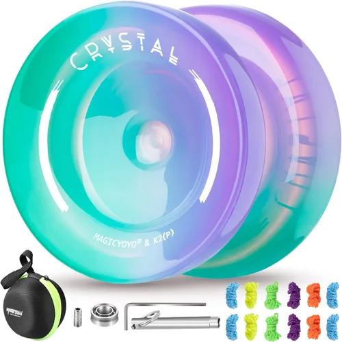 Miniatura 10 de MAGICYOYO Yoyo K2 Responsive para niños de 8 a 12 años, yoyo profesional para principiantes, yoyo de plástico de doble función con 12 cuerdas