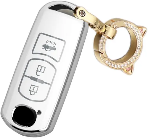 Miniatura 7 de ontto Funda para llave inteligente compatible con Mazda de 3 botones para Mazda 2, 3, 5, 6, 8, CX3, CX5, CX7, CX9, MX5, protector de llave de Negro