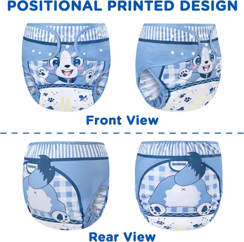 Miniatura 5 de Littleforbig Funda para pañales para adultos, lavable, ajustable, reutilizable, impermeable, color azul, S
