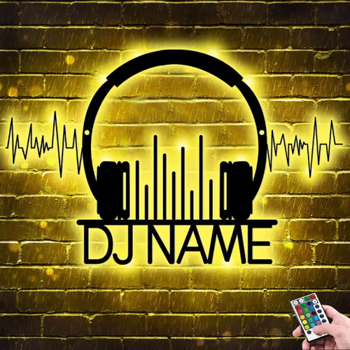 Miniatura 11 de Letrero de neón personalizado para reproductor de DJ, nombre personalizado, auriculares, reproductor de disco DJ, letrero de luz LED de metal