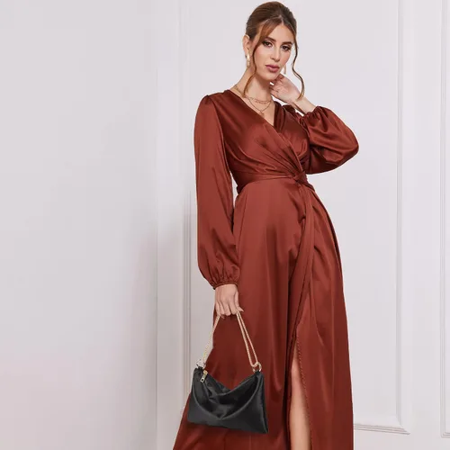 Miniatura 3 de Prpeko Bolso de noche de satén para mujer, bolso de mano para mujer, bolso de hombro de boda con 2 cadenas para fiesta de cóctel formal