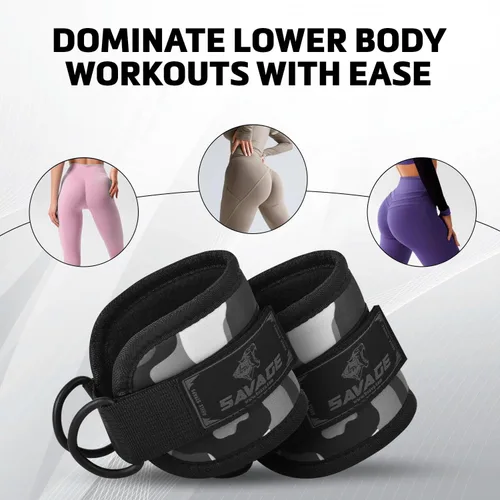 Miniatura 3 de Correa de tobillo para accesorios de máquina de cable Tobillera de gimnasio para patadas, entrenamientos de glúteos, extensiones de piernas