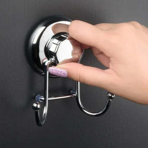 Miniatura 7 de HASKO Accessories - Potentes Ganchos con Ventosa de Succión al Vacío - Organizador para Toalla, Albornoz y Esponja - Fuertes Ganchos de Acero cromado
