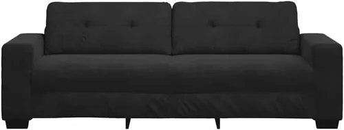 Miniatura 5 de vidaXL Sofá de 3 plazas de terciopelo negro de 70.9 in, elegante sofá de sala de estar, sofá de terciopelo suave, diseño resistente, asiento