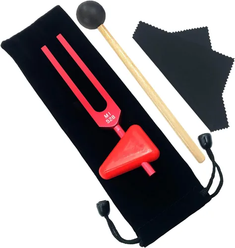 Miniatura 9 de MI528 Hz - Juego de diapasones de afinación de 528 Hz, chakras para reparación del ADN, diapasones de afinación curativos, diapasón de sanación