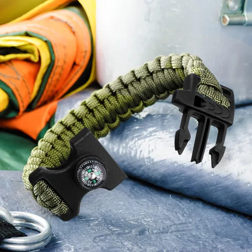 Miniatura 6 de Jexine 50 clips de hebilla de brújula de plástico paracord hebillas accesorios para camping, viajes, supervivencia de emergencia Negro