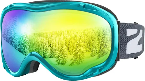 Miniatura 30 de ZIONOR Lagopus Gafas de protección UV para esquí y snowboard, antiniebla, para hombres, mujeres, jóvenes A0-vlt 10.5% Marco Blanco Lente Plata