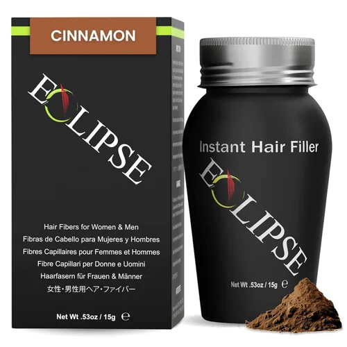 Miniatura 26 de ECLIPSE - Fibras de cabello negras para adelgazar el cabello para mujeres y hombres para ocultar la pérdida de cabello en 15 segundos, 100% fibras