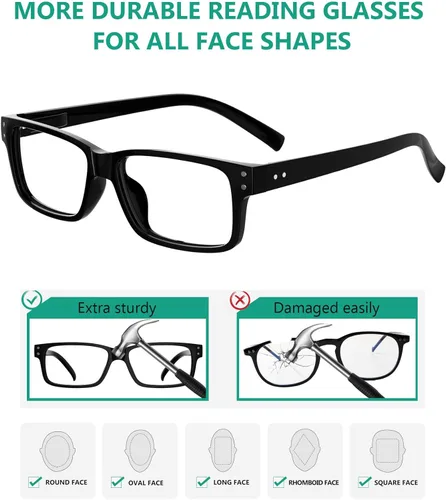Miniatura 3 de Eyekepper Paquete de 5 lentes de lectura para hombre, incluye lentes de sol de lectura, lectores clásicos +1.50 5 Pares Mixtos