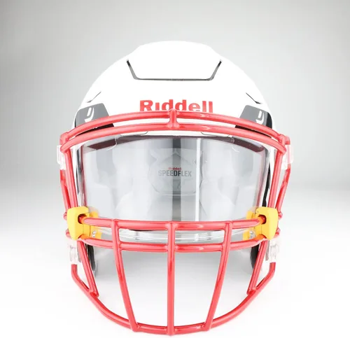 Miniatura 7 de Juego de visera de fútbol con casco de fútbol y protector bucal para jóvenes y adultos, revo transparente