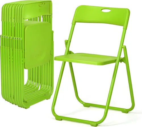 Miniatura 16 de Karl home Silla plegable de 6 piezas, silla plegable ligera de plástico de 300 libras, marco de metal reforzado fácil de plegar y almacenar