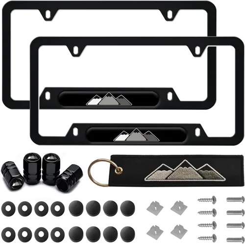 Miniatura 12 de Marco de matrícula de aluminio tricolor de 3 colores compatible con vehículo Toyota, camión, remolque, SUV. (Blanco Azul-01)