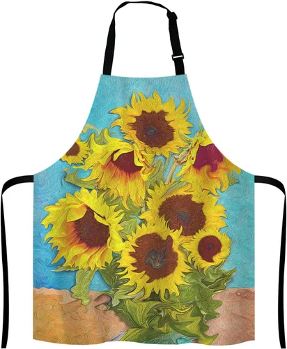 Miniatura 8 de Delantal a cuadros de búfalo blanco y negro para el hogar, cocina, impermeable, para hornear, jardinería, para mujeres y hombres