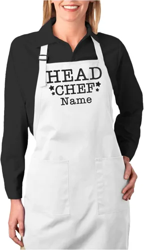 Miniatura 9 de Delantal de chef bordado personalizado, nombre personalizado, ajuste ajustable con bolsillos, lona de algodón premium