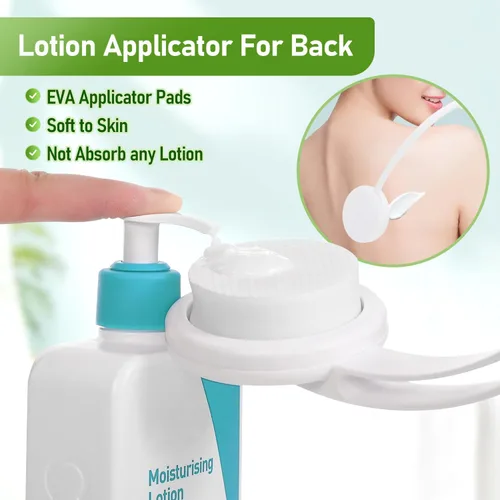 Miniatura 2 de Fanwer Aplicador de loción 3 en 1 para espalda, para personas mayores y para la espalda, cepillo de baño para ducha para hombres y mujeres con mango