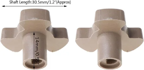 Miniatura 4 de 2 piezas de acoplador giratorio de microondas, guía de rodillo de repuesto universal con orificio en forma de D, longitud de eje de 0.551 in