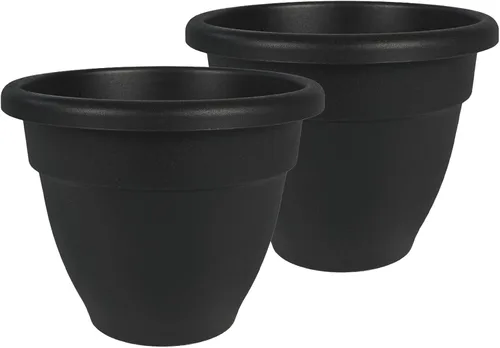 Miniatura 11 de The HC Companies, Caribbean - Maceta de plástico y ligera de 6 pulgadas para interiores y exteriores, maceta para hierbas y flores, color negro