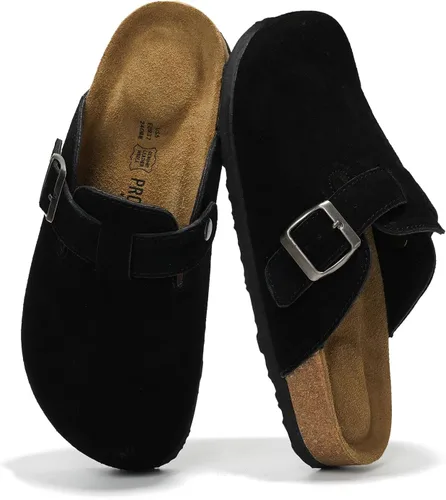 Miniatura 21 de Project Cloud Benton - Zuecos con plantilla de cuero genuino para mujer, pantuflas de espuma viscoelástica con soporte de arco, sandalias de moda