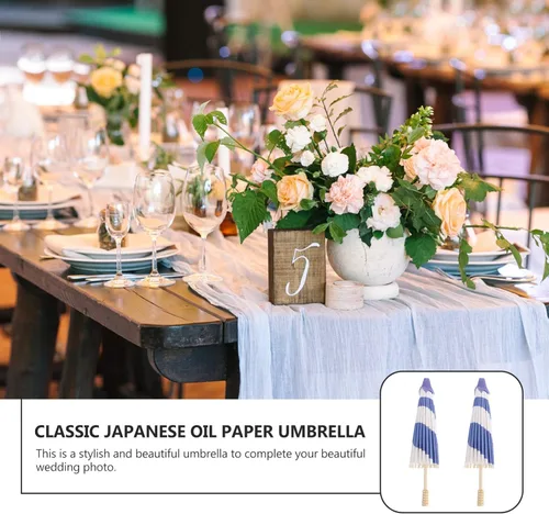 Miniatura 4 de VALICLUD 2 unids sombrilla paraguas sol clásico japonés paraguas decoración vacaciones aceitado boda accesorios de baile fotografía accesorios