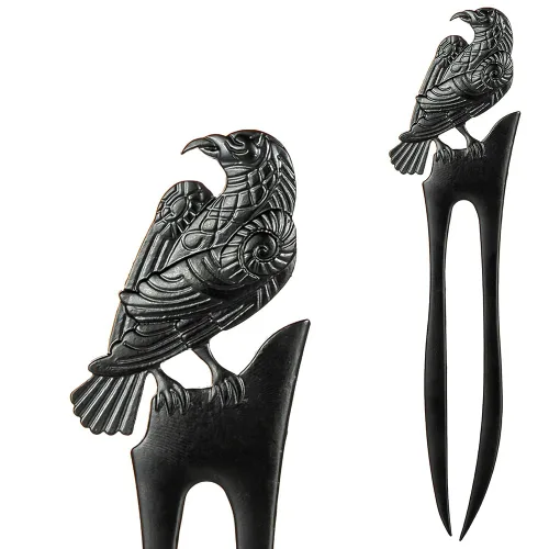 Miniatura 8 de Paquete de 2 pines de metal gris espada negra Wicca Witch Hair Stick Slide Renaissance Festival Hair Acceossories para mujeres 10