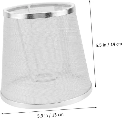 Miniatura 6 de Veemoon Persianas de repuesto para candelabro, pantalla decorativa transparente, cubierta de luz de rosca plateada para el hogar, tela elegante