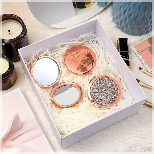 Miniatura 5 de Roowest 10 piezas de espejo compacto de regalos para mujeres, Sometimes You Forget Your Awesome Bulk Apreciation Party Favores para empleados, Oro