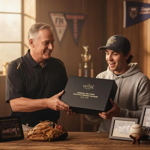 Miniatura 6 de Regalos de béisbol para hombres, juegos de decantador de whisky para hombres, juego de decantador de bate de béisbol de 20 onzas con 2 vasos, regalo