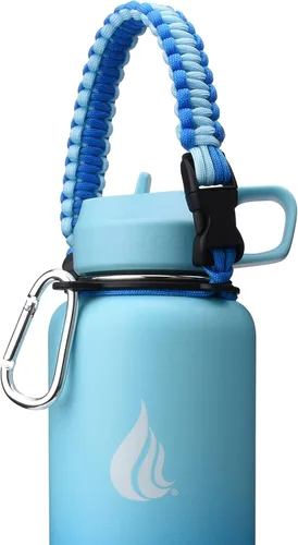 Miniatura 15 de HYDRO CELL - Asa de cuerda de paracaídas para botellas de agua de boca ancha - Correa de transporte con anillo de fijación y accesorio de mosquetón.